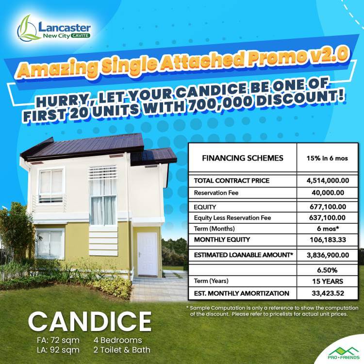 Candice Single-Attached House Promo from Lancaster New City Cavite